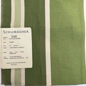 Schumacher nautique stripe fabric sample 
#50683 17" X 12" 2004